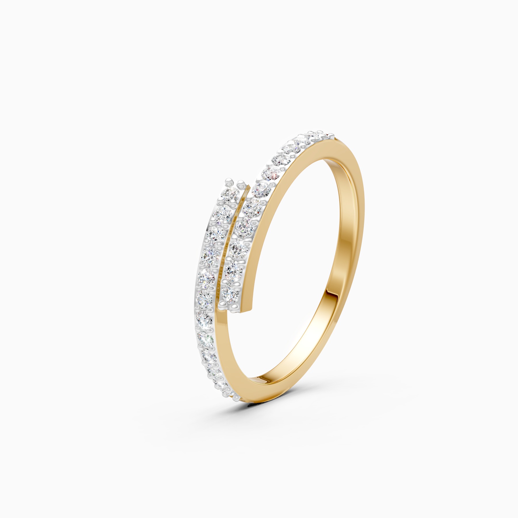 Double Row Diamond Band Ring in Rose Gold
